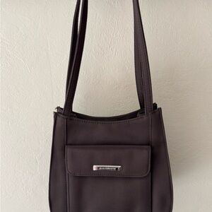 Women’s Liz Claiborne Small Brown Nylon Purse 6 Compartments and Credit Card